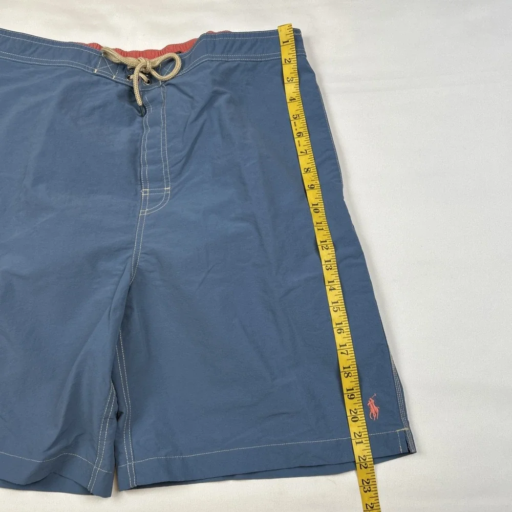 VTG Polo Ralph Lauren Board Shorts Mens Sz XXL Blue Swim Trunks Mesh Pony Cargo